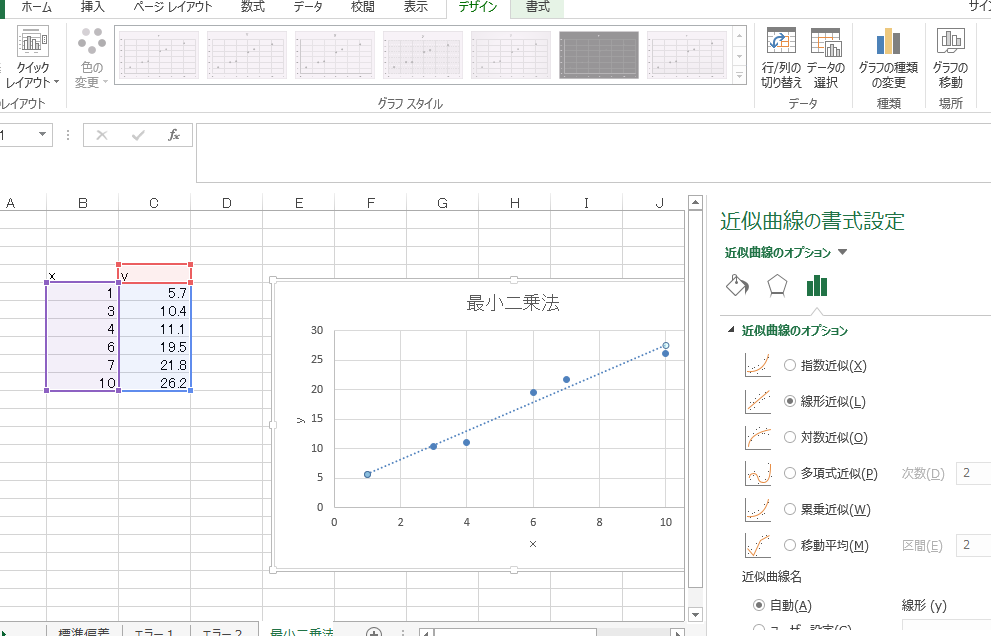 最小二乗法Excelでデータ分析を簡単に 1
