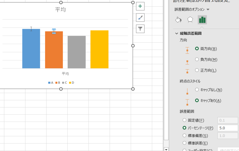excel エラー バー グラフに信頼性を加える簡単な設定法 1 excel e382a8e383a9e383bc e38390e383bc e382b0e383a9e38395e381abe4bfa1e9a0bce680a7e38292e58aa0e38188e3828be7b0a1e58d98e381aae8a8ade5ae9a