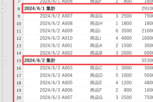 Excelアウトラインでデータをスッキリ整理