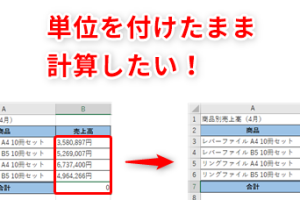 Excel単位をつける方法で表をプロ並みに