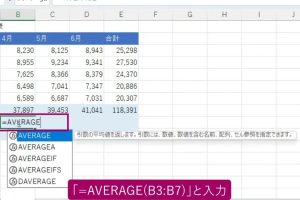 Excel平均関数でデータを瞬時に集計