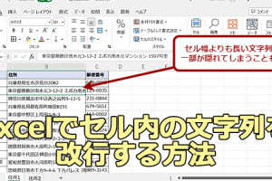 Excel折り返して全体を表示する方法で読みやすく