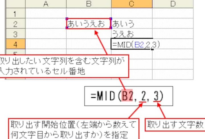 Excel関数文字列抽出でデータを自由に加工 1