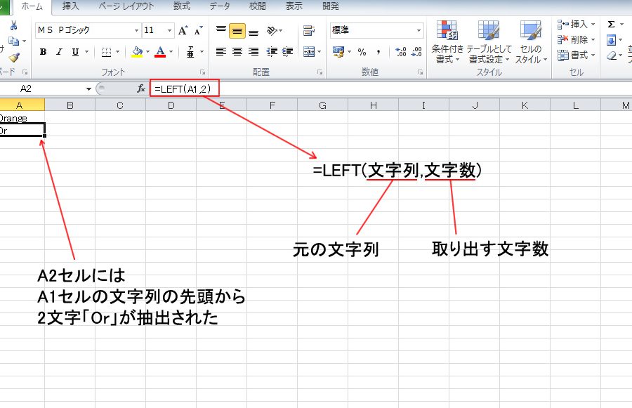 ExcelLEFT関数で文字列を自由に抽出 1